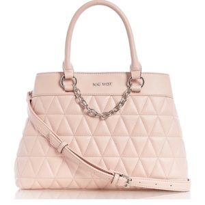 NINE WEST. NWT. Judilee Satchel. Light pastel pink. Zippered pocket inte…